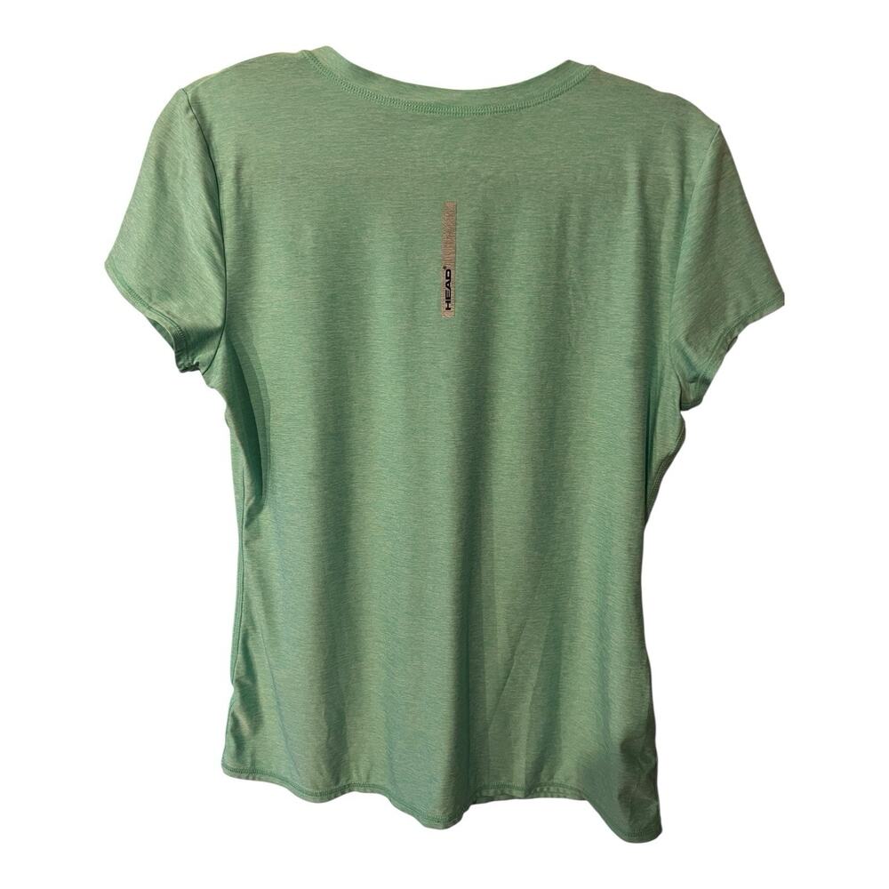 HEAD Dri Fit Shirt Heathered Mint Green V-Neck Mint Top Size Medium - Picture 2 of 6